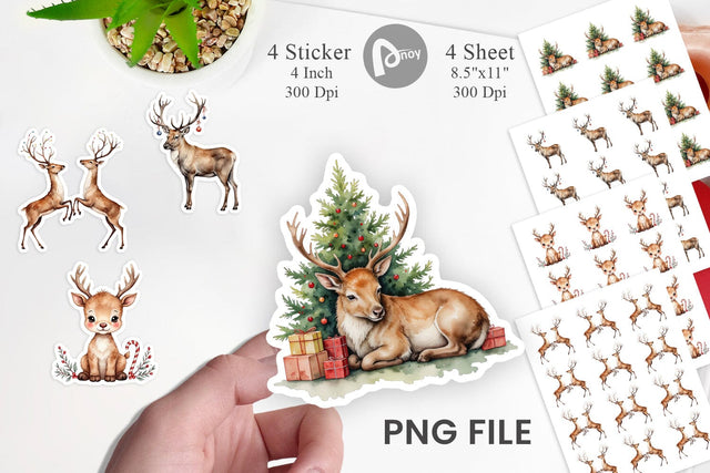 Jolly Reindeer Sticker Sublimation artnoy 