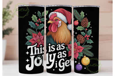Jolly Rooster Christmas 20oz Tumbler Sublimation PixelChick 