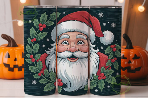 Jolly Santa Christmas 20oz Tumbler Wrap Sublimation PixelChick 