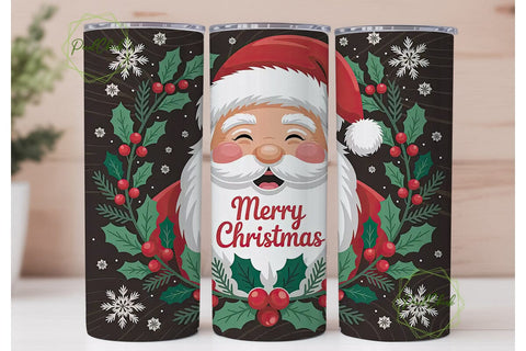 Jolly Santa Christmas 20oz Tumbler Wrap Sublimation PixelChick 