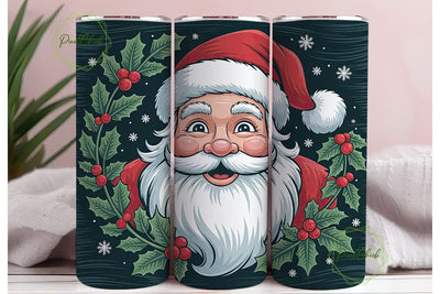 Jolly Santa Christmas 20oz Tumbler Wrap Sublimation PixelChick 