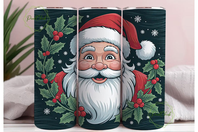 Jolly Santa Christmas 20oz Tumbler Wrap Sublimation PixelChick 