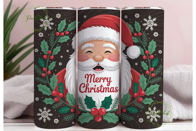 Jolly Santa Christmas 20oz Tumbler Wrap Sublimation PixelChick 
