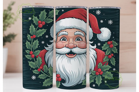Jolly Santa Christmas 20oz Tumbler Wrap Sublimation PixelChick 