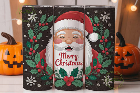 Jolly Santa Christmas 20oz Tumbler Wrap Sublimation PixelChick 