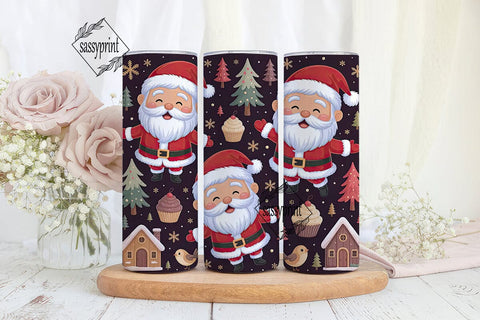 Jolly Santa Christmas 20oz Tumbler Wrap Sublimation sassyprint 