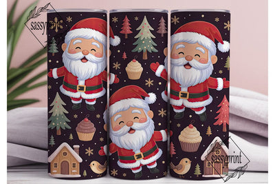 Jolly Santa Christmas 20oz Tumbler Wrap Sublimation sassyprint 