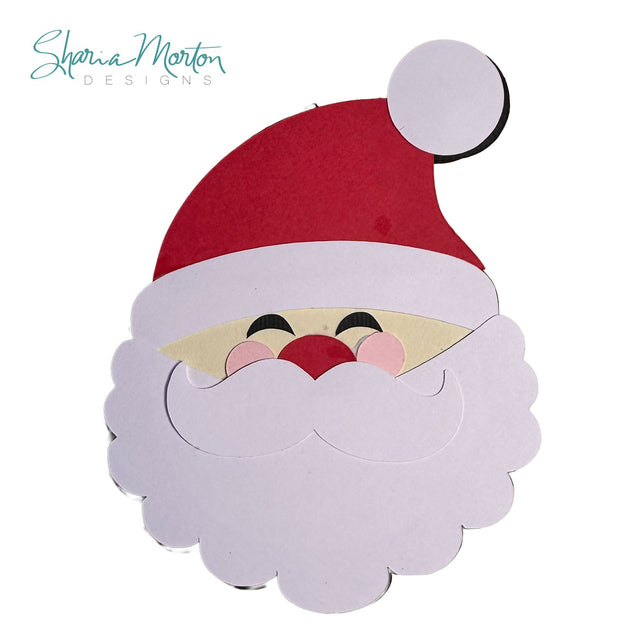 Jolly Santa Face Christmas Card SVG Sharia Morton Designs 