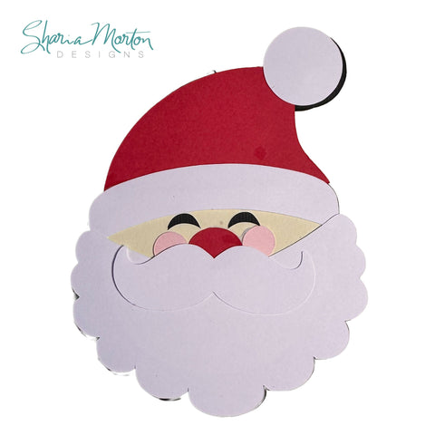 Jolly Santa Face Christmas Card SVG Sharia Morton Designs 