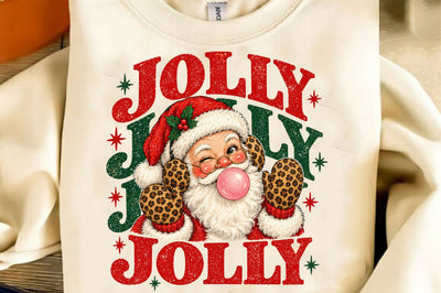 Jolly Santa Leopard Glasses PNG Sublimation SVGista 