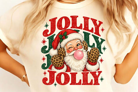 Jolly Santa Leopard Glasses PNG Sublimation SVGista 