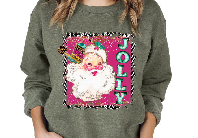 Jolly Santa Leopard Hat | Vintage Christmas Character PNG | Retro Holiday Design Sublimation Print Perfect Design Shop 