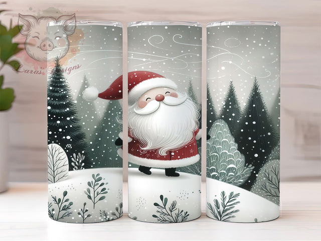 Jolly Santa Merry Christmas Tumbler, Festive Christmas Wrap, Jolly Santa Sublimation, Holiday Santa Cup, 20Oz Skinny Tumbler Wrap, Merry Christmas Mug, Classic Santa Design Sublimation Lara' s Designs 