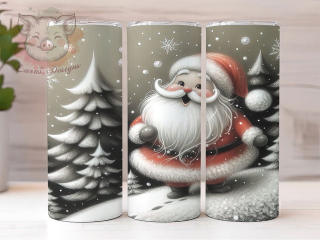 Jolly Santa Merry Christmas Tumbler, Festive Christmas Wrap, Jolly Santa Sublimation, Holiday Santa Cup, 20Oz Skinny Tumbler Wrap, Merry Christmas Mug, Classic Santa Design Sublimation Lara' s Designs 