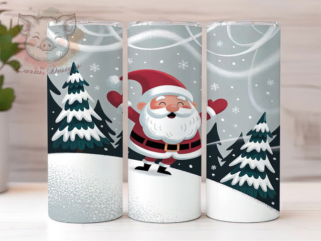Jolly Santa Merry Christmas Tumbler, Festive Christmas Wrap, Jolly Santa Sublimation, Holiday Santa Cup, 20Oz Skinny Tumbler Wrap, Merry Christmas Mug, Classic Santa Design Sublimation Lara' s Designs 