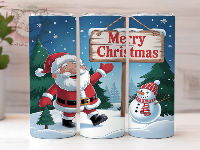 Jolly Santa Merry Christmas Tumbler, Merry Christmas Wrap, 20Oz Skinny Tumbler, Holiday Sublimation Design, Festive Santa Tumbler, Christmas Gift Wrap, Jolly Holiday Tumbler Sublimation Lara' s Designs 