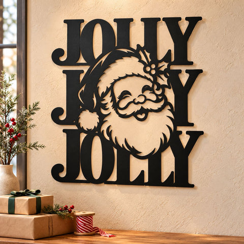 Jolly Santa Portrait Laser SVG | Christmas Santa Claus DXF | Jolly Christmas Metal Wall Art | Holiday Plasma CNC Cutting File SVG HappyDesignStudio 
