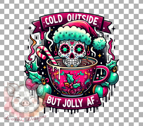 Jolly Skeleton, Christmas Humor, Cold Outside PNG, Skeleton Clipart, Holiday Graphics, Funny Christmas, Whimsical Art, Digital Download Sublimation Lara' s Designs 