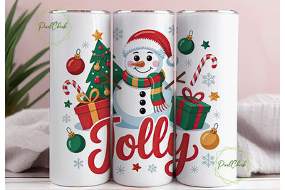Jolly Snowman Christmas 20oz Tumbler Sublimation PixelChick 