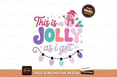 Jolly Snowman Christmas Greeting holiday Sublimation Designangry 
