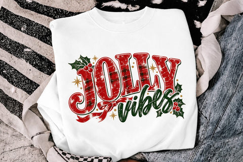 Jolly Vibes Plaid Christmas Bow PNG SVG DesignDestine 
