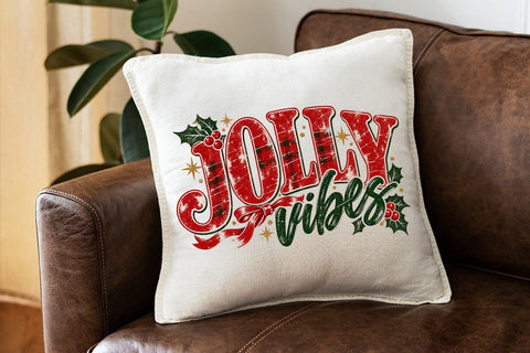 Jolly Vibes Plaid Christmas Bow PNG SVG DesignDestine 