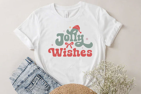 Jolly wishes, Christmas Quotes Retro Design, Christmas SVG Design, Christmas Shirt, Christmas Sublimation SVG FiveStarCrafting 