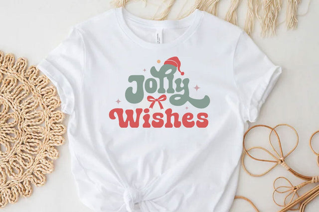Jolly wishes, Christmas Quotes Retro Design, Christmas SVG Design, Christmas Shirt, Christmas Sublimation SVG FiveStarCrafting 