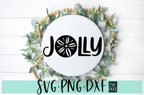 Jolly with Sand Dollar SVG | Beachy Christmas SVG Design SVG Ikonart Design Shop 