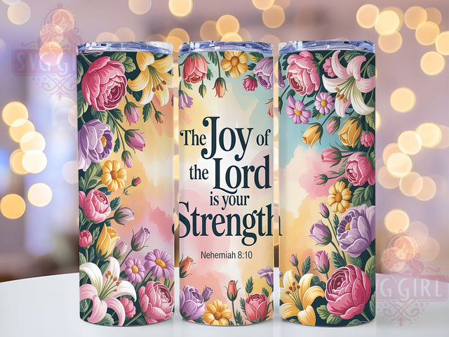 Joy Bible Verse Christian Tumbler, Bible Verse Tumbler, Christian Tumbler, Faith Design, Religious Tumbler, Inspirational Tumbler, 20oz Sublimation Wrap Sublimation SvggirlplusArt 