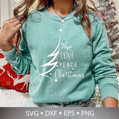 Joy Hope Love Peace Christmas Svg, Christmas Sign Svg, Love Christmas Svg, Peace Christmas Svg, Christmas Shirt Design, Christmas Wreath Svg SVG MaiamiiiSVG 