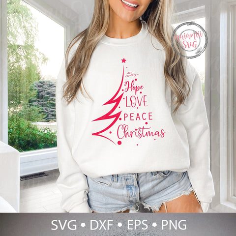 Joy Hope Love Peace Christmas Svg, Christmas Sign Svg, Love Christmas Svg, Peace Christmas Svg, Christmas Shirt Design, Christmas Wreath Svg SVG MaiamiiiSVG 
