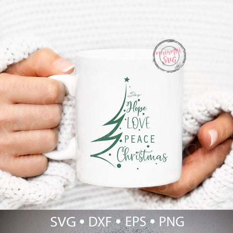 Joy Hope Love Peace Christmas Svg, Christmas Sign Svg, Love Christmas Svg, Peace Christmas Svg, Christmas Shirt Design, Christmas Wreath Svg SVG MaiamiiiSVG 