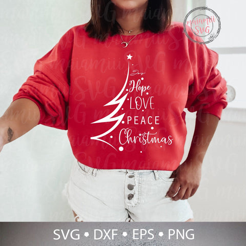 Joy Hope Love Peace Christmas Svg, Christmas Sign Svg, Love Christmas Svg, Peace Christmas Svg, Christmas Shirt Design, Christmas Wreath Svg SVG MaiamiiiSVG 