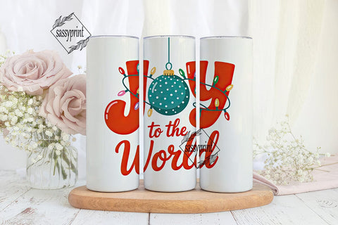 Joy to the World 20oz Tumbler Wrap Sublimation sassyprint 