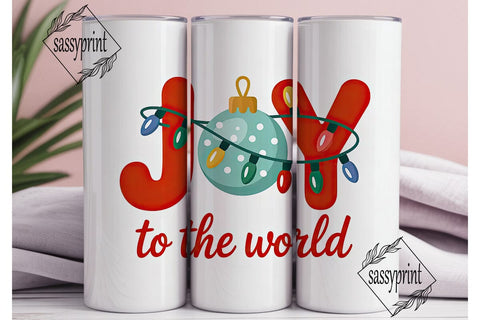 Joy to the World 20oz Tumbler Wrap Sublimation sassyprint 