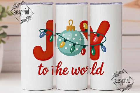 Joy to the World 20oz Tumbler Wrap Sublimation sassyprint 