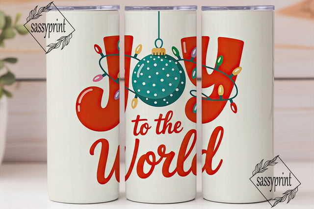 Joy to the World 20oz Tumbler Wrap Sublimation sassyprint 