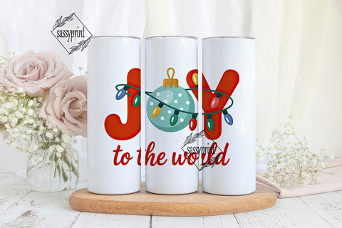 Joy to the World 20oz Tumbler Wrap Sublimation sassyprint 