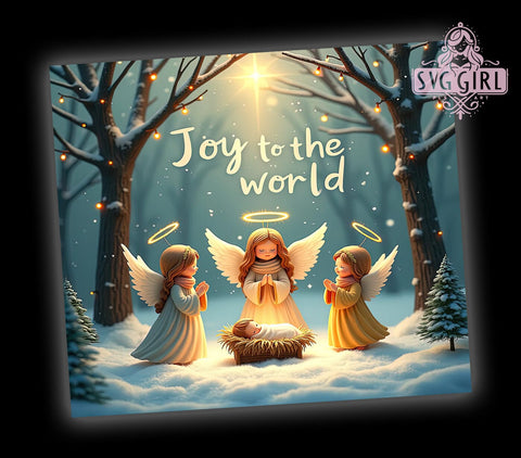 Joy to the World Christian Tumbler, Christian Tumbler, Joy To The World, Christmas Drinkware, 20oz Wrap, Faith-Based Gift, Holiday Sublimation, Religious Decor Sublimation SvggirlplusArt 