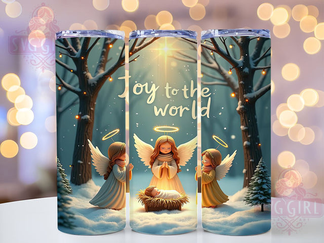 Joy to the World Christian Tumbler, Christian Tumbler, Joy To The World, Christmas Drinkware, 20oz Wrap, Faith-Based Gift, Holiday Sublimation, Religious Decor Sublimation SvggirlplusArt 