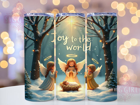 Joy to the World Christian Tumbler, Christian Tumbler, Joy To The World, Christmas Drinkware, 20oz Wrap, Faith-Based Gift, Holiday Sublimation, Religious Decor Sublimation SvggirlplusArt 