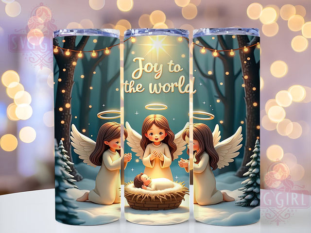 Joy to the World Christian Tumbler, Christian Tumbler, Joy To The World, Christmas Drinkware, 20oz Wrap, Faith-Based Gift, Holiday Sublimation, Religious Decor Sublimation SvggirlplusArt 