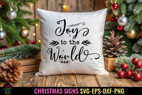 Joy to the World SVG I Christmas Sign SVG I Holiday SVG SVG Happy Printables Club 