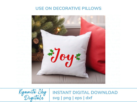 Joy with holly Christmas SVG vinyl cut file SVG Kyanite Sky Digitals 