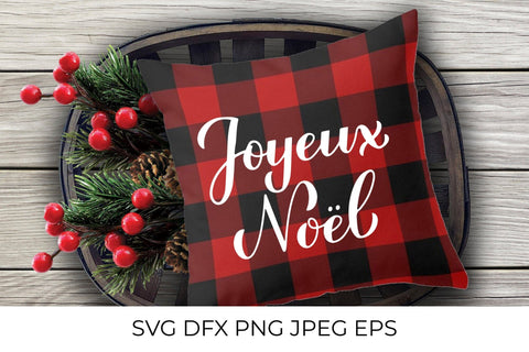Joyeux Noel SVG calligraphy hand lettering. Merry Christmas in French SVG LaBelezoka 