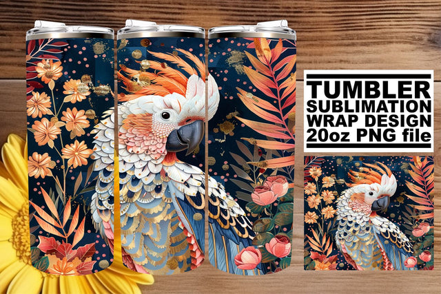 Joyful Avian Symphony Tumbler Wrap - 20oz Sublimation Sublimation afrosvg 