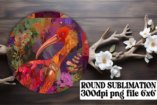 Joyful Bird Sublimation Circle Ornaments Sublimation afrosvg 