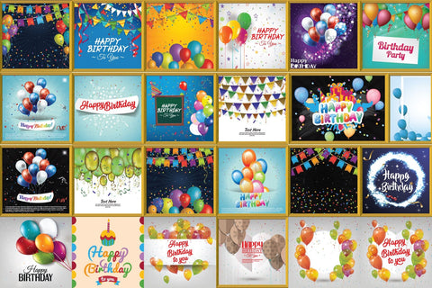 Joyful Birthday Greeting Cards & Wishes Bundle SVG naemmiah021 