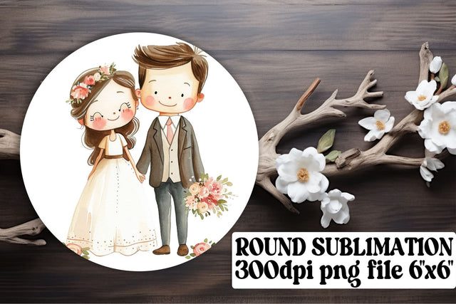 Joyful Bride & Groom Circle Designs Sublimation afrosvg 